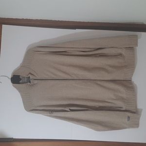 ADIDAS Adipure tan golf cardigan sweater jacket full zip size large